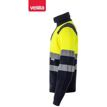 301001 Hv Two-Tone Zip Knitted Jumper