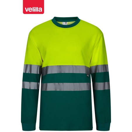 305615 Hv Two-Tone Long Sleeve Cotton T-Shirt