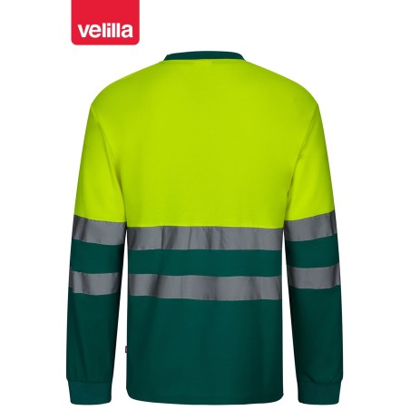 305615 Hv Two-Tone Long Sleeve Cotton T-Shirt