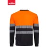 305635 Long sleeve two-tone recycled polyester T-shirt with segmented tape