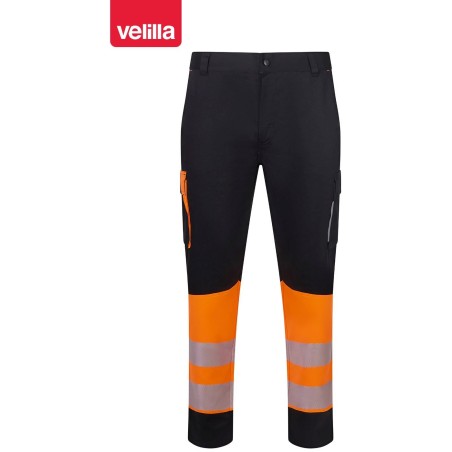 303032S Two-tone recycled stretch trousers with segmented tape