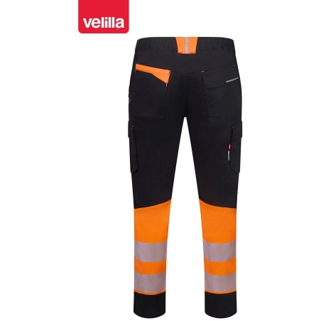 303032S Two-tone recycled stretch trousers with segmented tape