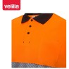 305533 Short sleeve two-tone recycled polyester polo shirt with segmented tape