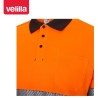 305535 Long sleeve two-tone recycled polyester polo shirt with segmented tape
