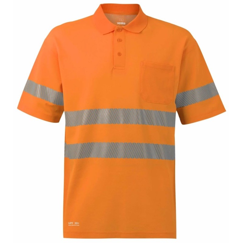 305542 Short-sleeve cotton polo shirt with segmented tape