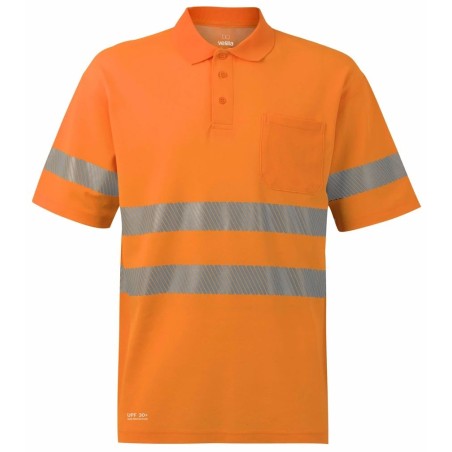 305542 Short-sleeve cotton polo shirt with segmented tape