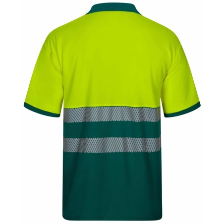 305543 Short-sleeve two-tone cotton polo shirt with segmented tape