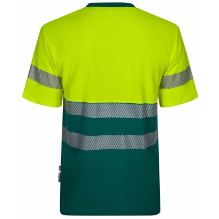 305643 Short-sleeve two-tone cotton T-shirt with segmented tape