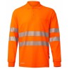 305544 Long-sleeve cotton polo shirt with segmented tape